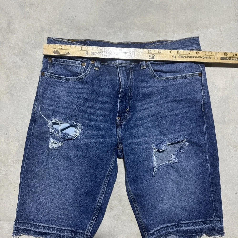 Y2K Grunge Distressed Men's SZ 34 Waist 511 Levi Shorts Denim Frayed Rock Punk